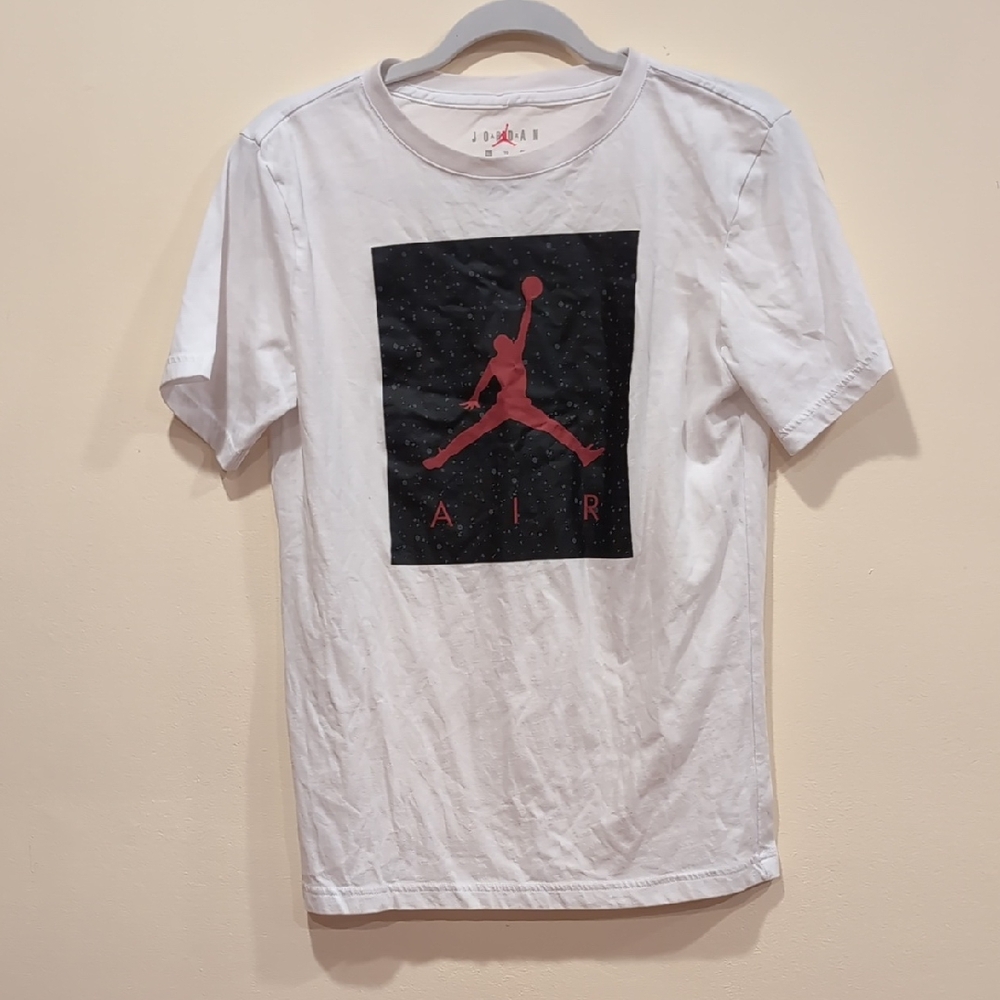 Jordan White Tee with Red Logo